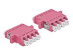 Delock LWL Kupplung LC Quad Buchse zu LC Quad Buchse Multimode 2 Stück violett