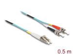 Delock Kabel Lichtwellenleiter LC zu ST Multimode OM3 0,5 m