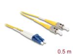 Delock Kabel Lichtwellenleiter LC > ST Singlemode OS2 0,5 m
