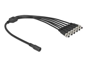 Delock DC Verteilerkabel 5,5 x 2,1 mm 1 x Buchse zu 6 x Stecker verschraubbar