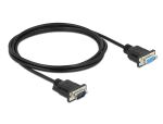 DeLOCK Seriell Kabel RS-232 D-Sub9 Stecker zu Buchse Nullmodem mit schmalem Steckergehäuse 2 m