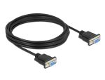 Delock RS-232 Kabel Seriell D-Sub9 Buchse zu Buchse Nullmodem mit schmalem Steckergehäuse 4 m