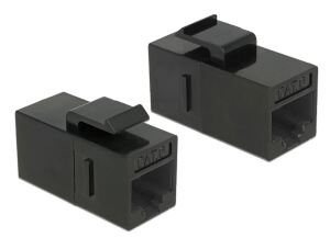 Delock Keystone Modul RJ45 Buchse > RJ45 Buchse Cat.6 UTP schwarz 25 Stück