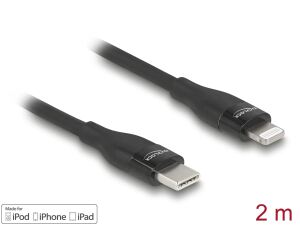 Delock Daten- und Ladekabel USB Type-C™ zu Lightning™ für iPhone™, iPad™ und iPod™ schwarz 2 m MFi