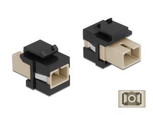 Delock Keystone Modul SC Simplex Buchse zu SC Simplex Buchse beige / schwarz