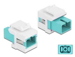Delock Keystone Modul SC Simplex Buchse zu SC Simplex Buchse aqua / weiß