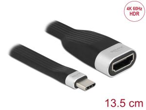 Delock FPC Flachbandkabel USB Type-C™ zu HDMI (DP Alt Mode) 4K 60 Hz 13,5 cm
