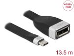 Delock FPC Flachbandkabel USB Type-C™ zu DisplayPort (DP Alt Mode) 4K 60 Hz 13,5 cm