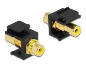Delock Keystone Modul Cinch Buchse > Cinch Buchse vergoldet gelb / schwarz