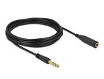 Delock Klinkenverlängerungskabel 6,35 mm 3 Pin Stecker zu Buchse 5 m schwarz