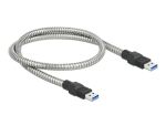 Delock USB 5 Gbps Kabel Typ-A Stecker zu Typ-A Stecker mit Metallmantel 0,5 m