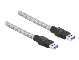 Delock USB 5 Gbps Kabel Typ-A Stecker zu Typ-A Stecker mit Metallmantel 1 m