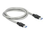 Delock USB 5 Gbps Kabel Typ-A Stecker zu Typ-A Stecker mit Metallmantel 1 m