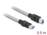 Delock USB 5 Gbps Kabel Typ-A Stecker zu Typ-B Stecker mit Metallmantel 0,5 m