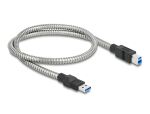 Delock USB 5 Gbps Kabel Typ-A Stecker zu Typ-B Stecker mit Metallmantel 0,5 m