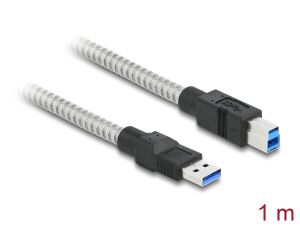 Delock USB 5 Gbps Kabel Typ-A Stecker zu Typ-B Stecker mit Metallmantel 1 m