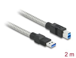 Delock USB 5 Gbps Kabel Typ-A Stecker zu Typ-B Stecker mit Metallmantel 2 m