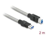 Delock USB 5 Gbps Kabel Typ-A Stecker zu Typ-B Stecker mit Metallmantel 2 m