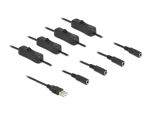Delock Kabel USB Typ-A Stecker zu 4 x DC 5,5 x 2,1 mm Buchse mit Schalter 1 m