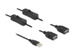Delock Kabel USB Typ-A Stecker zu 2 x USB Typ-A Buchse mit Schalter 1 m