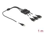 Delock Kabel USB Typ-A Stecker zu 3 x USB Typ-A Buchse mit Schalter 1 m
