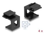 Delock Keystone Abdeckung schwarz mit 8,0 mm Durchführung +Hex 4 Stück