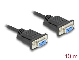Delock RS-232 Kabel Seriell D-Sub9 Buchse zu Buchse mit schmalem Steckergehäuse 10 m