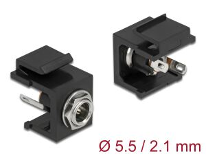 Delock Keystone Modul DC 5,5 x 2,1 mm Buchse schwarz