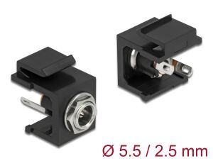 Delock Keystone Modul DC 5,5 x 2,5 mm Buchse schwarz