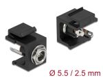 Delock Keystone Modul DC 5,5 x 2,5 mm Buchse schwarz