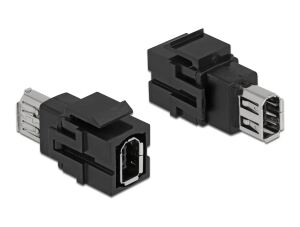 Delock Keystone Modul FireWire 6 Pin Buchse zu FireWire 6 Pin Buchse schwarz