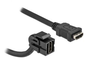 Delock Keystone Modul HDMI Buchse 110° > HDMI Buchse mit Kabel schwarz