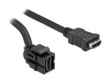Delock Keystone Modul HDMI Buchse 250° > HDMI Buchse mit Kabel schwarz