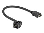 Delock Keystone Modul HDMI Buchse 250° > HDMI Buchse mit Kabel schwarz