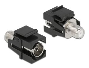 Delock Keystone Modul IEC Buchse zu F Buchse schwarz