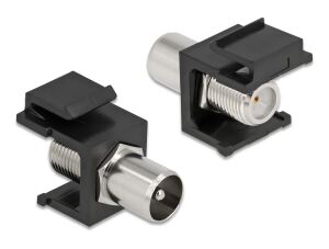 Delock Keystone Modul IEC Stecker > F Buchse schwarz