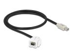 Delock Keystone Modul mini DisplayPort Buchse 110° > mini DisplayPort Stecker mit Kabel weiß
