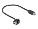 Delock Keystone Modul USB 2.0 A Buchse 110° > USB 2.0 A Buchse mit Kabel schwarz