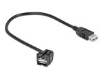 Delock Keystone Modul USB 2.0 A Buchse 250° > USB 2.0 A Buchse mit Kabel schwarz
