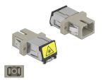 Delock LWL Kupplung mit Laserschutzklappe SC Simplex Buchse zu SC Simplex Buchse Multimode beige