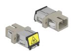 Delock LWL Kupplung mit Laserschutzklappe SC Simplex Buchse zu SC Simplex Buchse Multimode beige