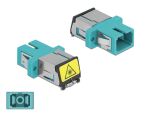 Delock LWL Kupplung mit Laserschutzklappe SC Simplex Buchse zu SC Simplex Buchse Multimode aqua