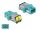 Delock LWL Kupplung mit Laserschutzklappe SC Simplex Buchse zu SC Simplex Buchse Multimode aqua