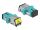 Delock LWL Kupplung mit Laserschutzklappe SC Simplex Buchse zu SC Simplex Buchse Multimode aqua