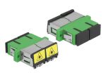 Delock LWL Kupplung mit Laserschutzklappe SC Duplex Buchse zu SC Duplex Buchse Singlemode grün