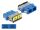 Delock LWL Kupplung mit Laserschutzklappe SC Duplex Buchse zu SC Duplex Buchse Singlemode blau