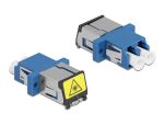 Delock LWL Kupplung mit Laserschutzklappe LC Duplex Buchse zu LC Duplex Buchse Singlemode blau