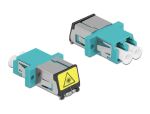Delock LWL Kupplung mit Laserschutzklappe LC Duplex Buchse zu LC Duplex Buchse Multimode aqua