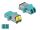 Delock LWL Kupplung mit Laserschutzklappe LC Duplex Buchse zu LC Duplex Buchse Multimode aqua