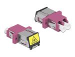 Delock LWL Kupplung mit Laserschutzklappe LC Duplex Buchse zu LC Duplex Buchse Multimode violett